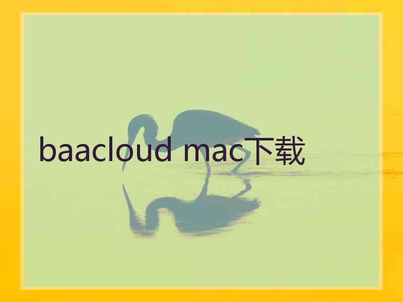 baacloud mac下载