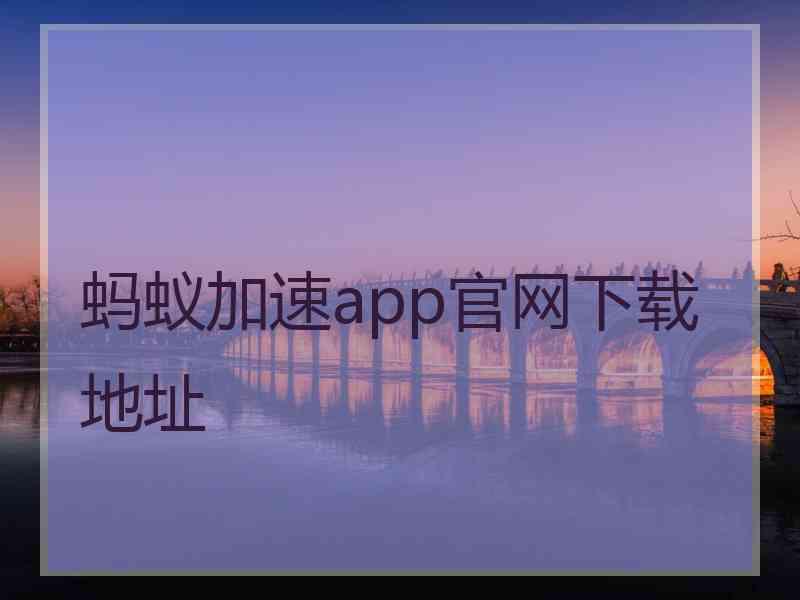 蚂蚁加速app官网下载地址