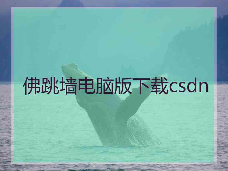 佛跳墙电脑版下载csdn