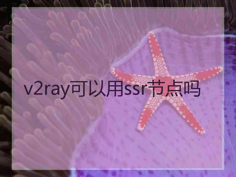 v2ray可以用ssr节点吗