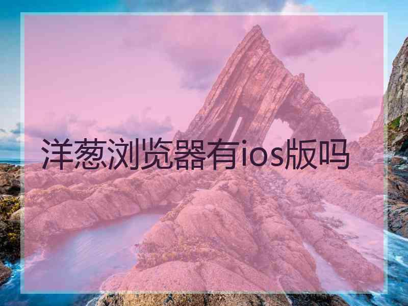 洋葱浏览器有ios版吗